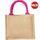 image 3 of Westford Mill Jute Mini Gift Bag (6 Litres) (Pack Of 2) - Natural/Fuchsia - One Size Purple