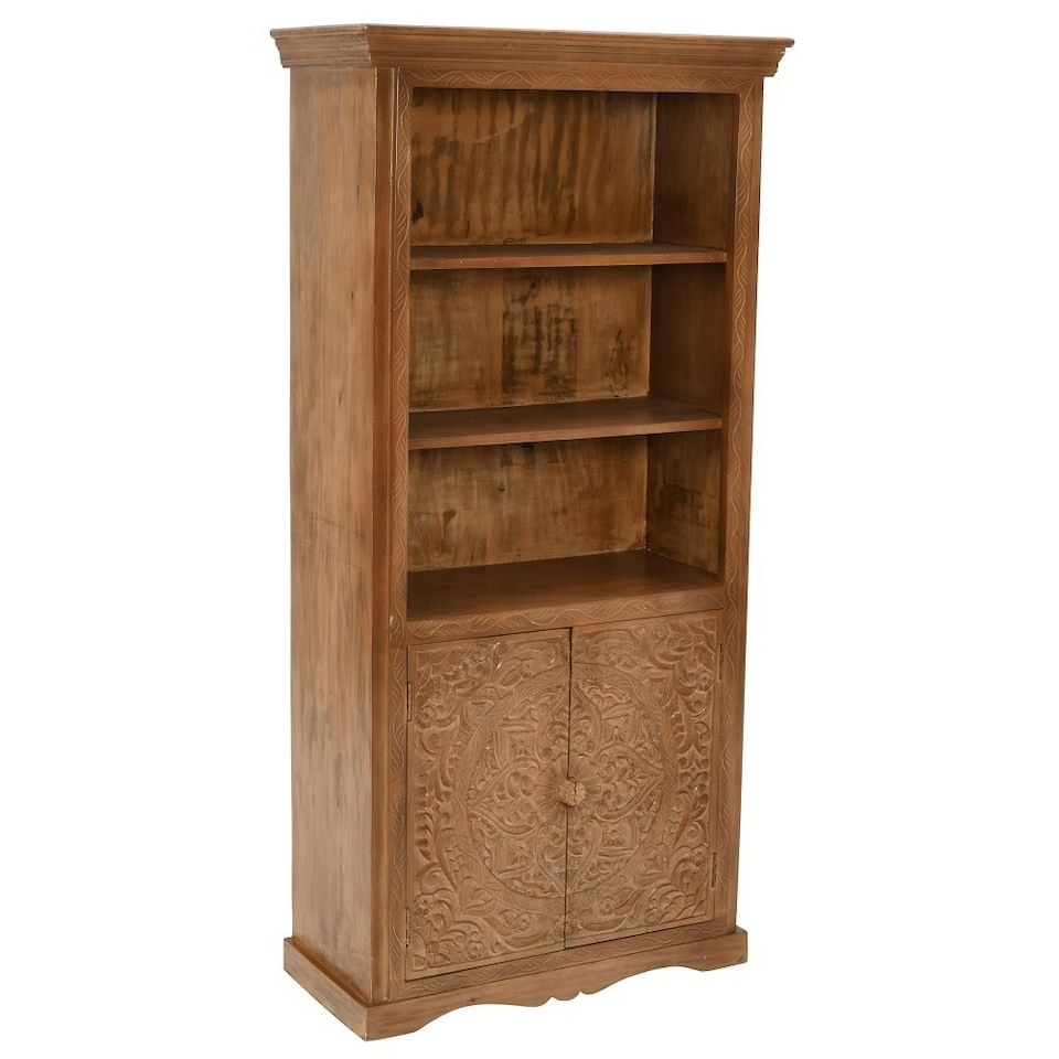 image 1 of Artistry Mango Wood Large Bookcase | Brown | Brown