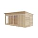image 3 of Lela 16x8 Summerhouse including Storage - L244.8 x W476 x H227.5 cm | Brown | Honey Brown