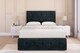 image 1 of Sloomy Cambridge Black Naples Divan Bed Base 2 Drawers Right Side With 54 Inch Floor Standing Headboard & 12 Inch Matching Footboard | Black | Black | Small Single | 1