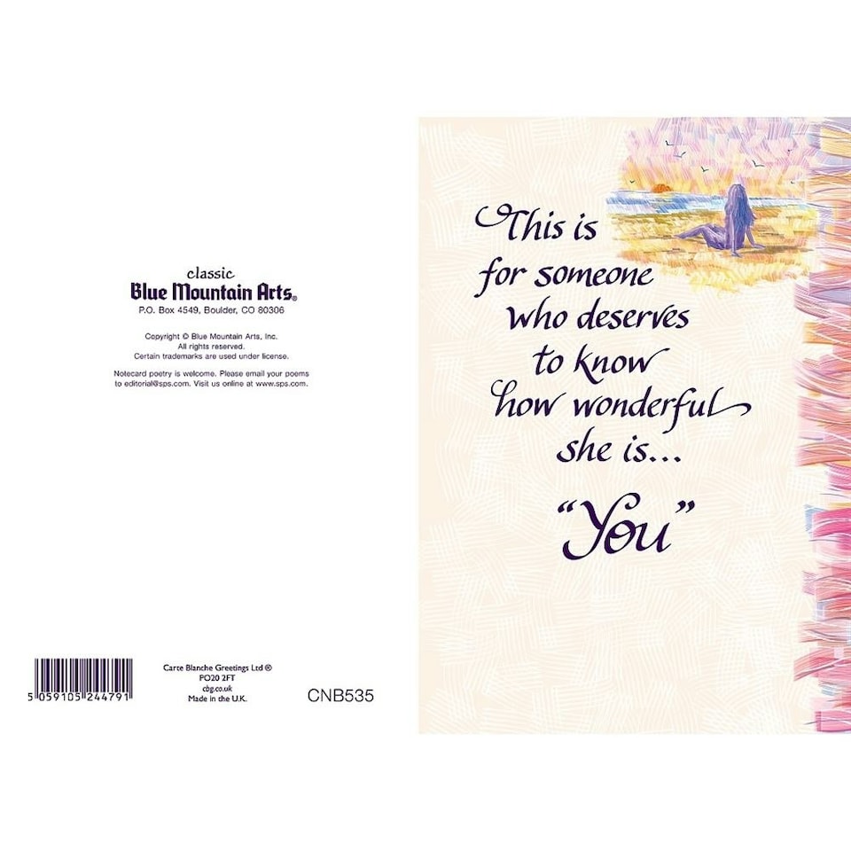 image 1 of For Someone Deserves How Wonderful She Is.. Sentimental Verses Keepsake Greeting Card