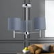 image 4 of Brea - Chrome 3 Light Fitting with Grey Cotton Shade | Chrome | Grey | 1