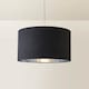 image 4 of ValueLights Reni Large Black Fabric Chrome Inner Lamp Shade | Black