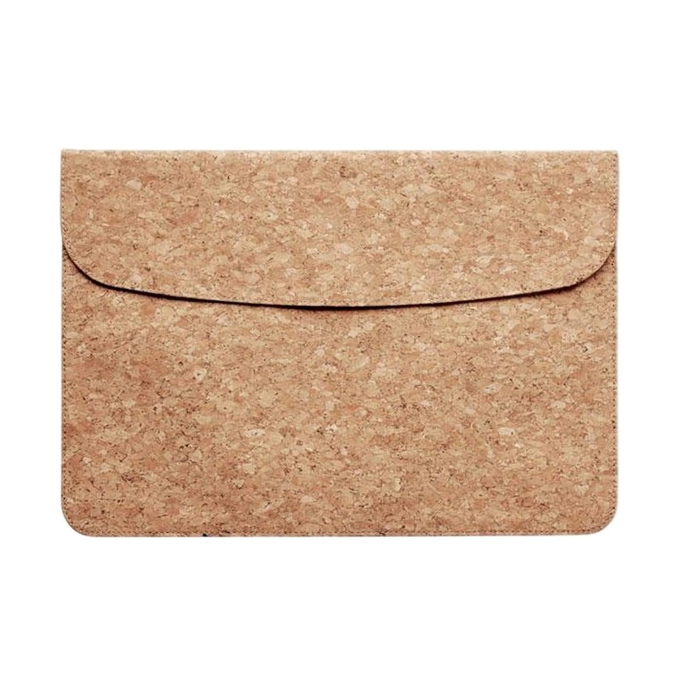 image 1 of MidOcean Grace Cork Magnetic Closure Laptop Sleeve - Beige - One Size Brown