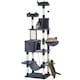 image 6 of PawHut 206cm Cat Tree with Scratching Posts Beds Condos Hammocks, Dark Grey