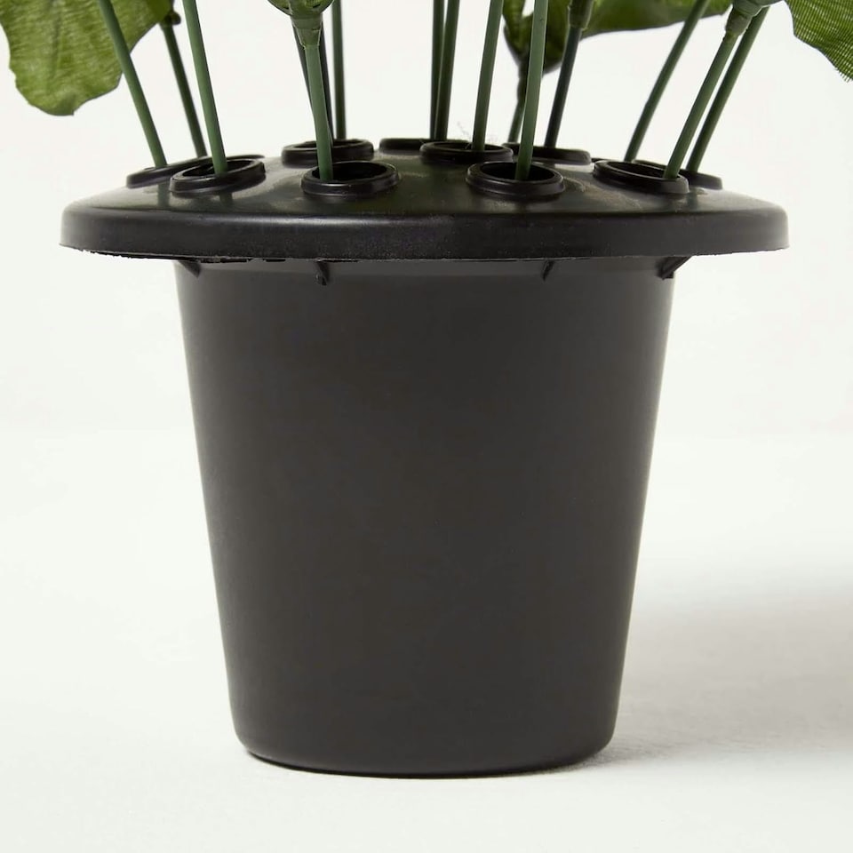 image 1 of Homescapes Artificial Poinsettia, Holly and Robin Grave Vase