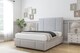 image 3 of Sloomy Lisbon Silver Plush Divan Bed Base 2 Drawers Left Side With 26 Inch Strutted Headboard & 12 Inch Matching Footboard | Silver | Silver | Super King | 1