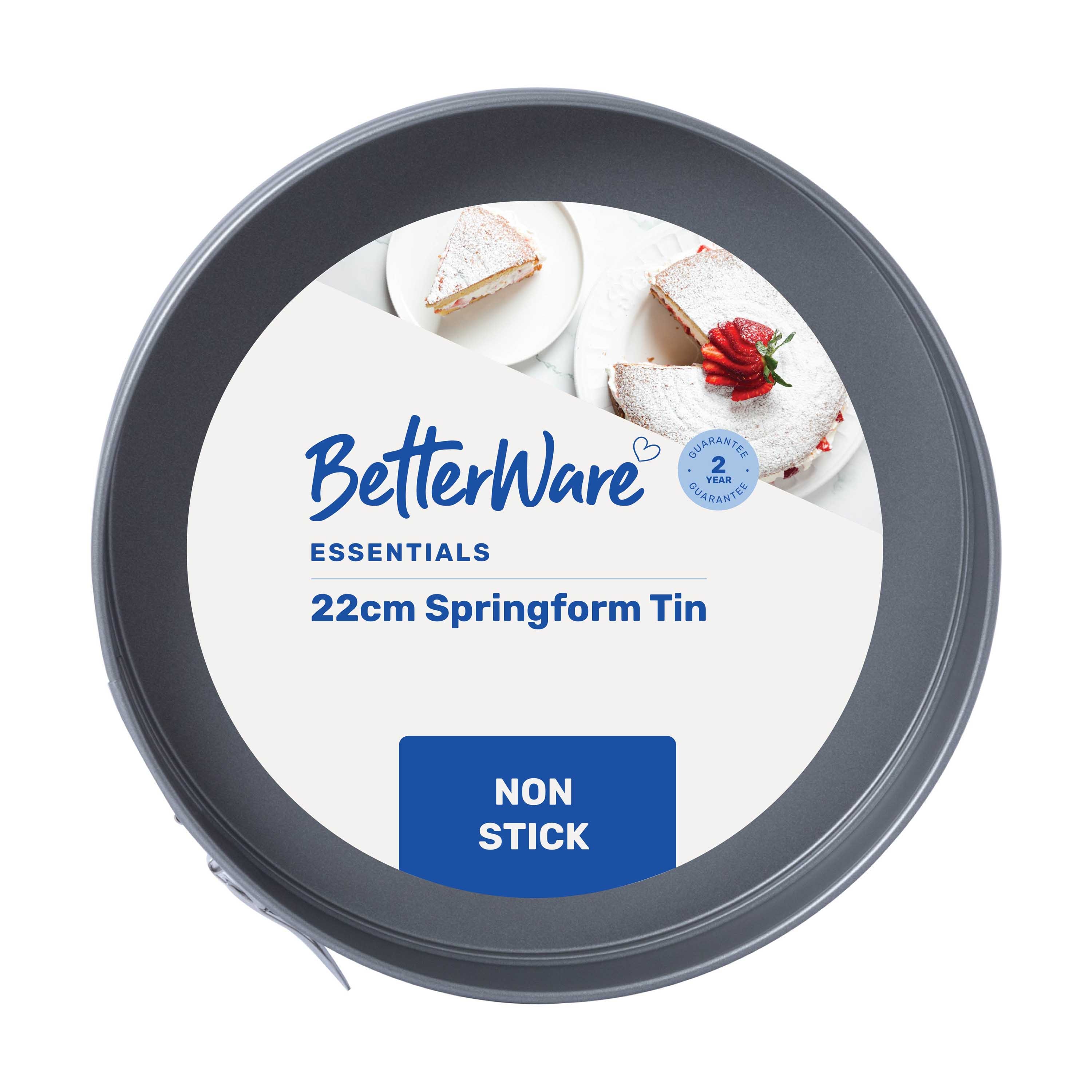 Betterware Essentials Non-Stick 22cm Springform Cake Tin in Silver