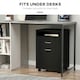 image 4 of HOMCOM  Filing Cabinet with Drawers and Open Shelf, 60cm, Black