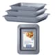image 1 of Non-Stick Space Saving 3 Piece (35cm x 31cm x 28cm) Roaster Baking Tray Set Silver