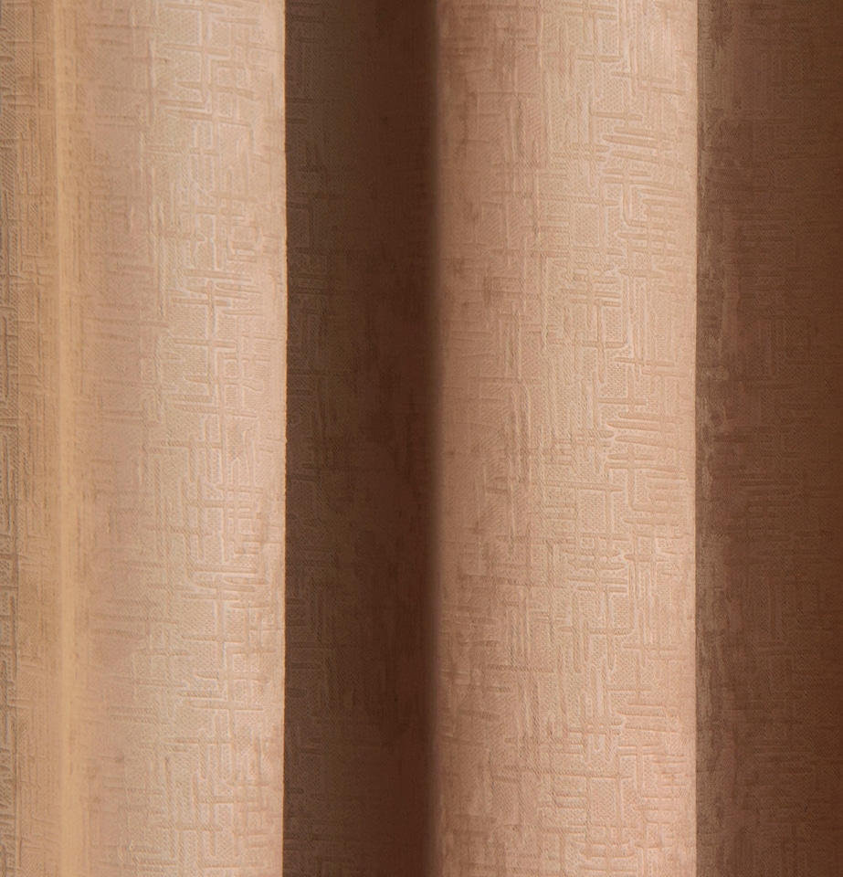 image 1 of Enhanced Living Vogue Latte Natural 46 x 54 inch (117x137cm) Eyelet Thermal Noise reducing Dim Out Curtains (PAIR) | Brown | Latte | 2