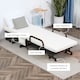 image 6 of HOMCOM Folding Bed with Mattress & Wheels, Adjustable Backrest Guest, White