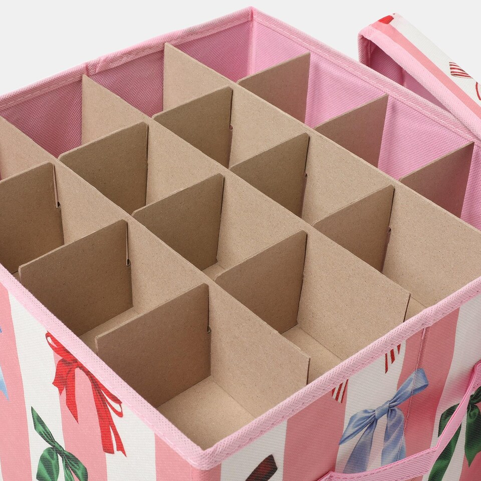 image 1 of OHS Christmas Bauble Storage Box Festive Decoration Organiser 64 Slots