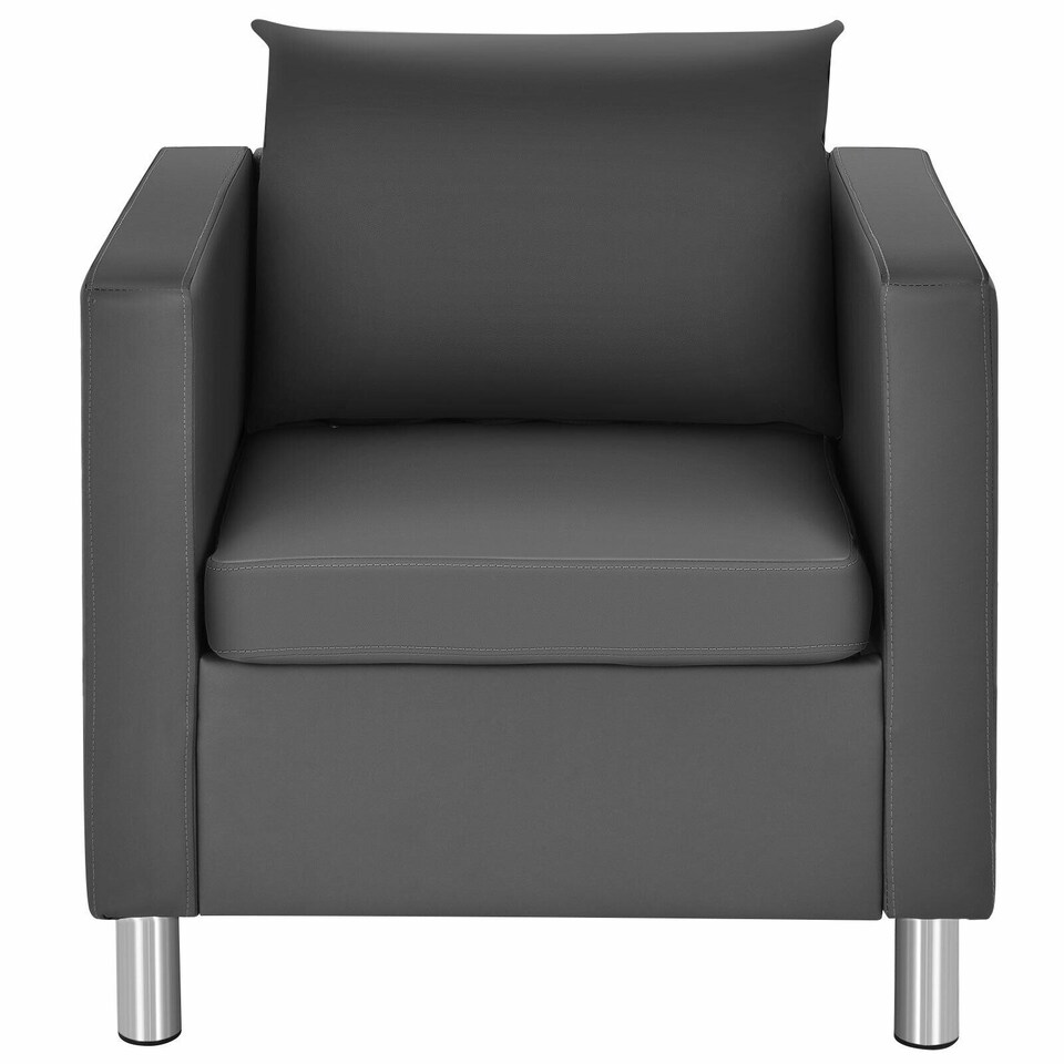 image 1 of COSTWAY Single Sofa Seat Upholstered Sofa Chair W/ Cushion Grey