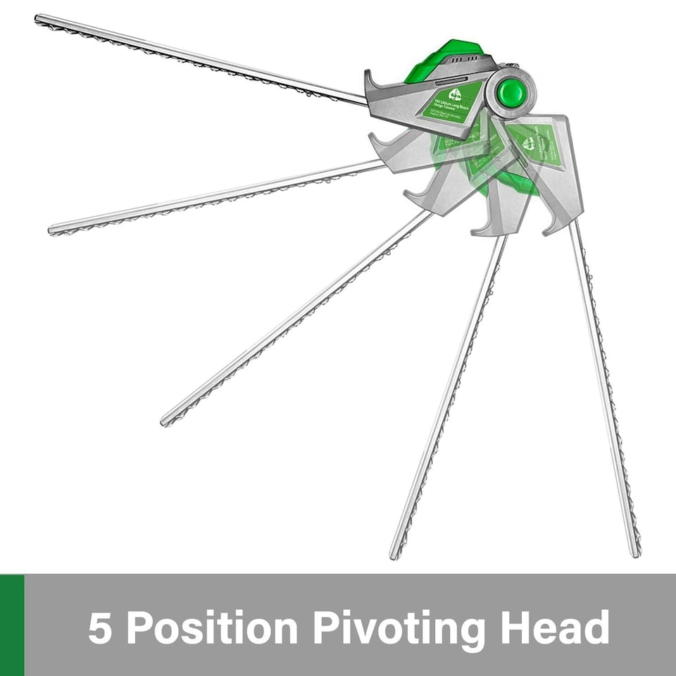 image 1 of Gracious Gardens 18V 2.4m Cordless Telescopic Long Reach Hedge Trimmer 2 Batteries | Green | Green | 1