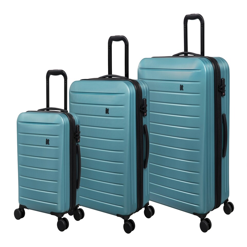 image 1 of IT Luggage Legion Smoke Blue Expandable 3pc Suitcase Set with TSA Lock Blue