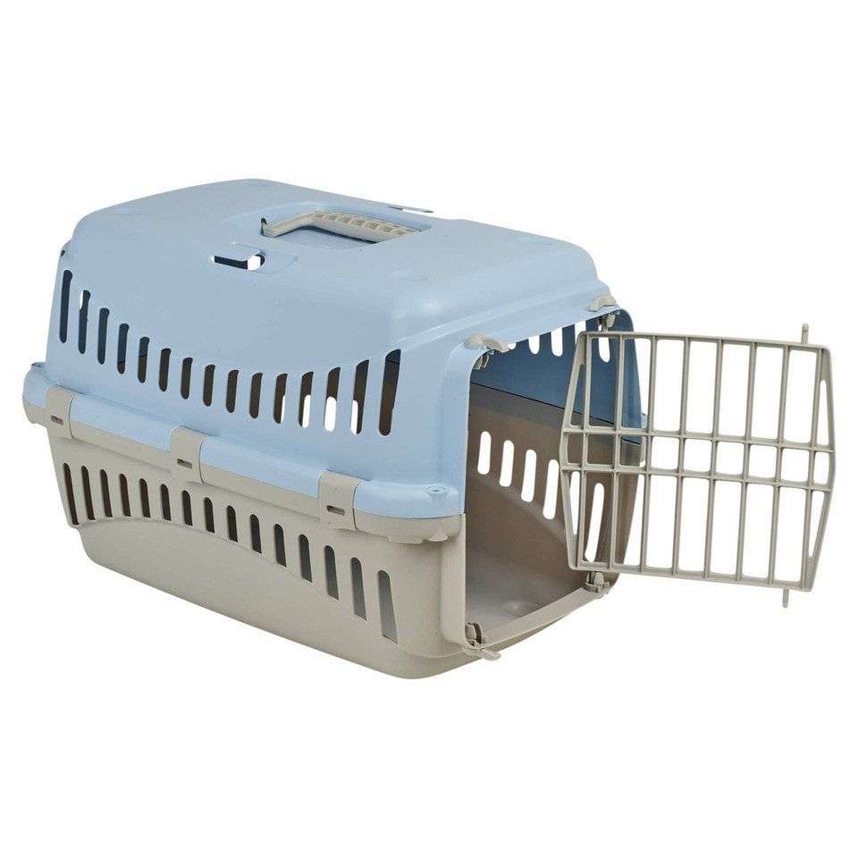 image 1 of Transportini Pet Carrier Travel Crate Cat Dog Cage Portable Box Pastel | Blue | Pastel Blue | Medium | 1