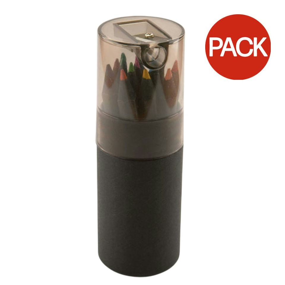 image 1 of MidOcean Blocky Coloured Pencil (Pack of 12) - Black - One Size Black