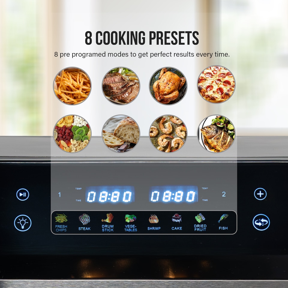 image 1 of AHM Electronics Air Fryer - 10L Multi Basket with Dual Cook, 3 in 1 Basket Combination, 8 Cooking Presets, Large Viewing Window,