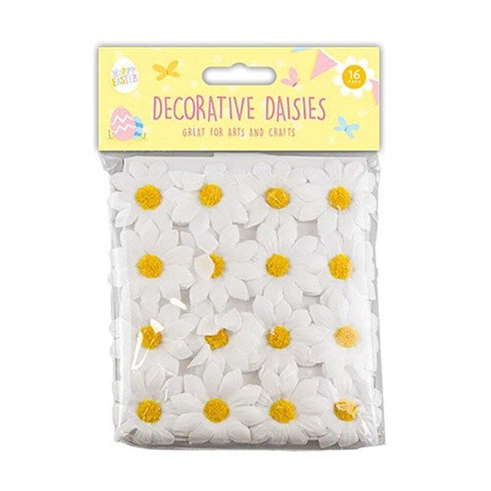 image 1 of Easter White Decorative Daisies - Pack of 16