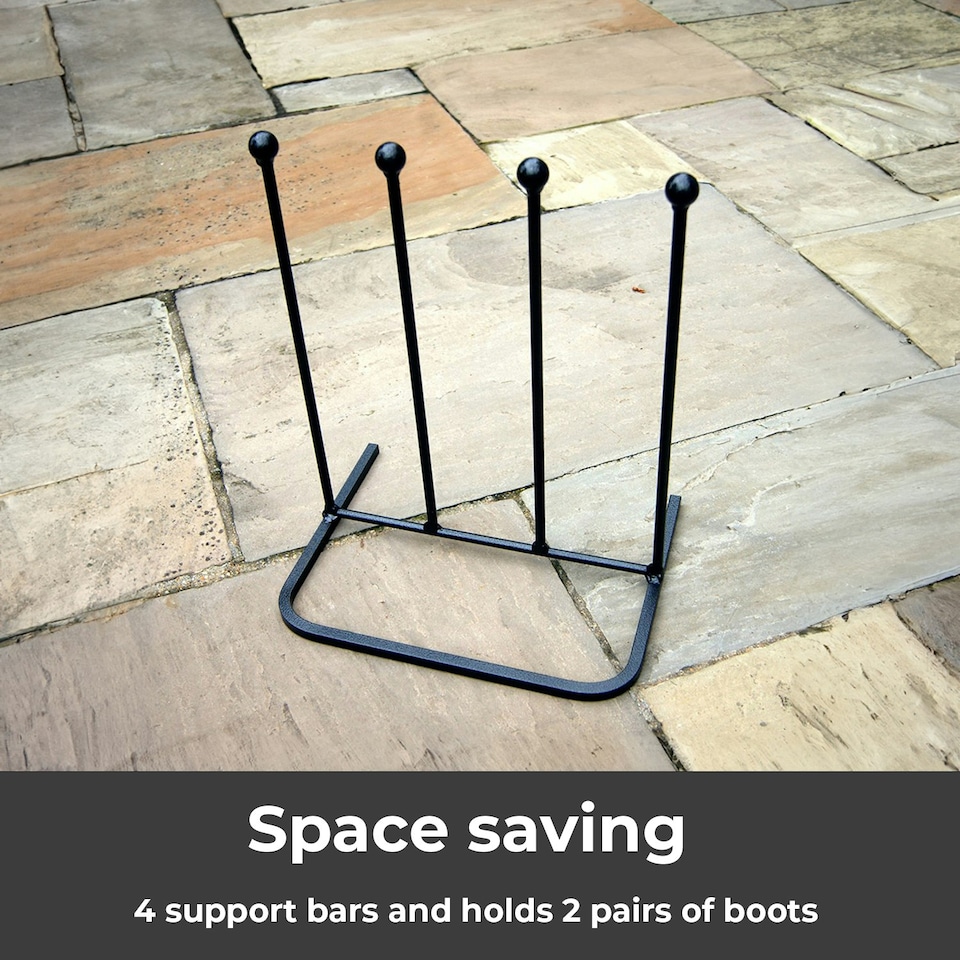 image 1 of Neo Steel Black Powder Coated Boot Rack - Holds 2 Pairs