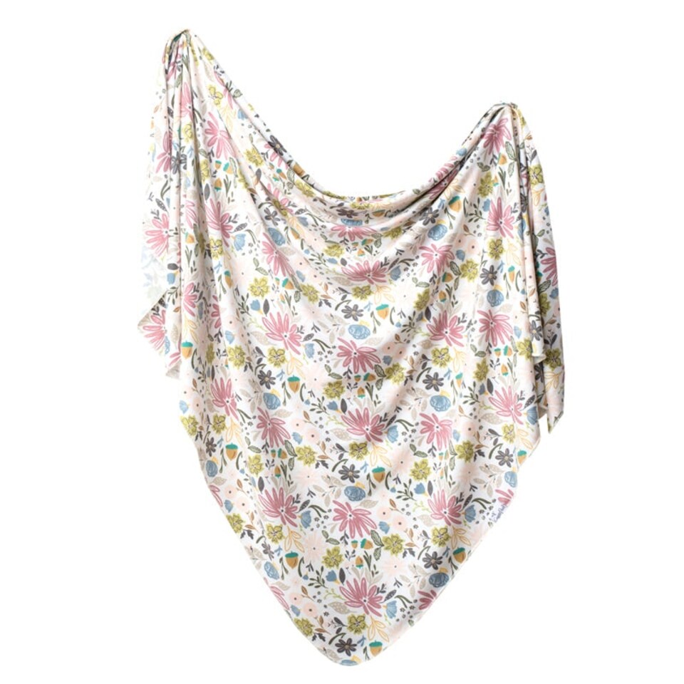 image 1 of Copper Pearl Knitted Swaddle Blanket Olive