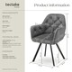 image 6 of Armchair Lucia - padded, quilted pattern, 180 degree swivel chair - Set of 6 Grey | Anthracite