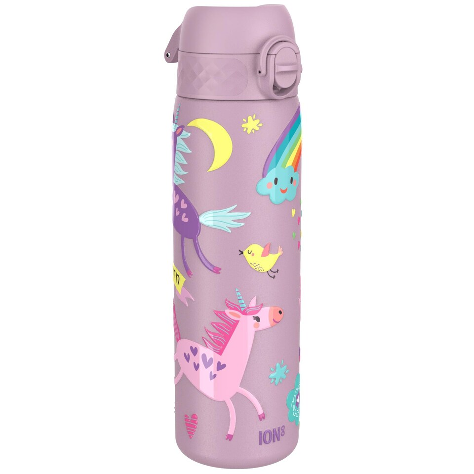image 1 of Leak Proof Slim Water Bottle, Vacuum Insulated, 500ml (17oz) | Pink | Unicorn | One Size