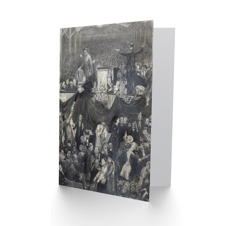 image 1 of George Bellows The Sawdust Trail Pencil Drawing Art Greeting Card