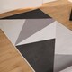 image 3 of OHS Geometric Print Washable Indoor Carpet Floor Rug Runner, 66x200cm - Grey