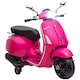 image 1 of AIYAPLAY Vespa Licensed 12V Kids Electric Motorbike, Kids Ride on Motorcycle with Music, Head Light, MP3, FM Radio, Two Training Wheels, for 3-6 Years - Pink