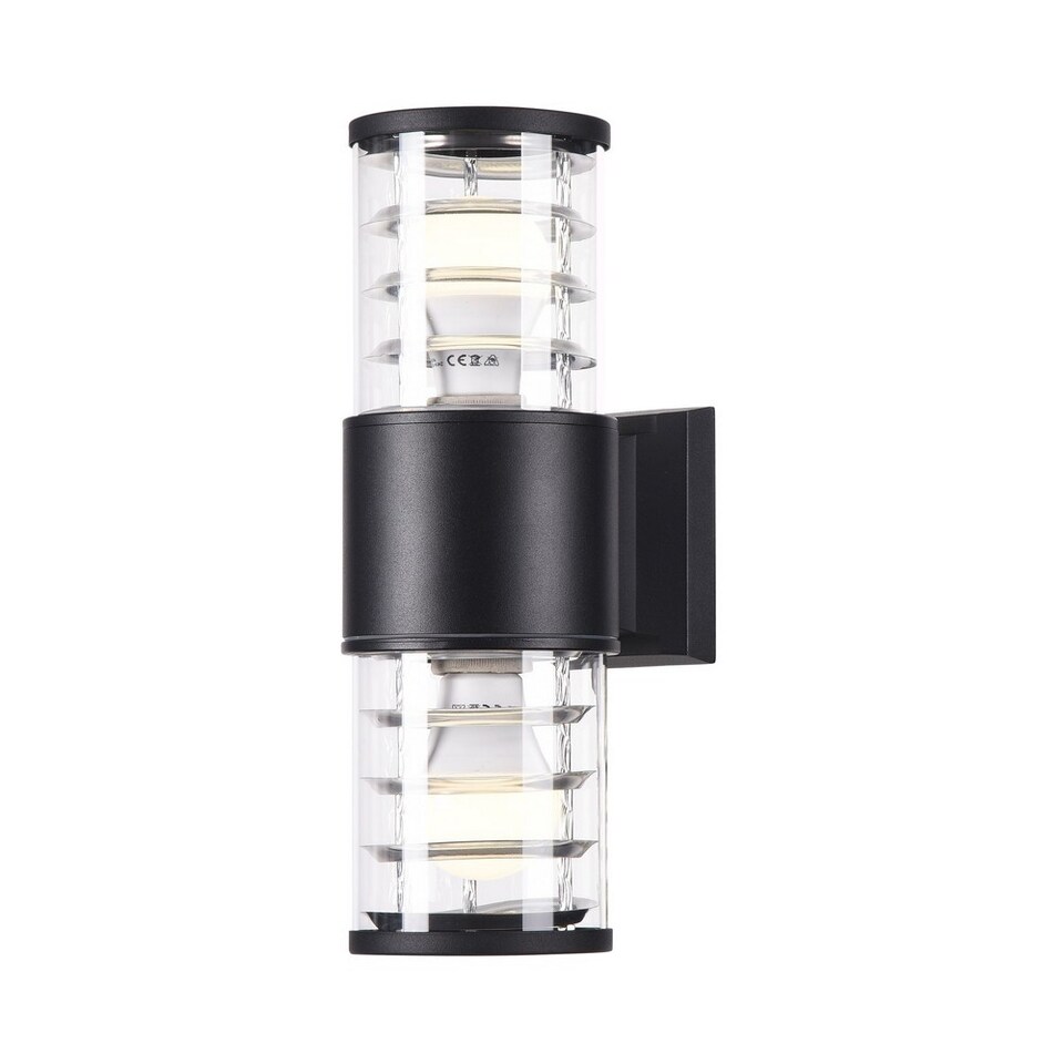 image 1 of Bronx Wall Lamp Black, 2 Light IP54, E27
