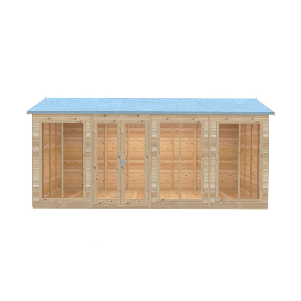 image 1 of Mayfield 16 x 8 Summerhouse - Wood - L239 x W476 x H229 cm | Brown