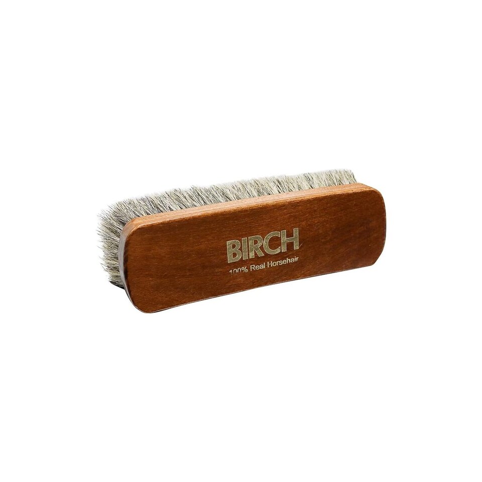 image 1 of BIRCH Horsehair Brush Medium - For Boot and Shoe Polish Application 15cm | Grey | Grey