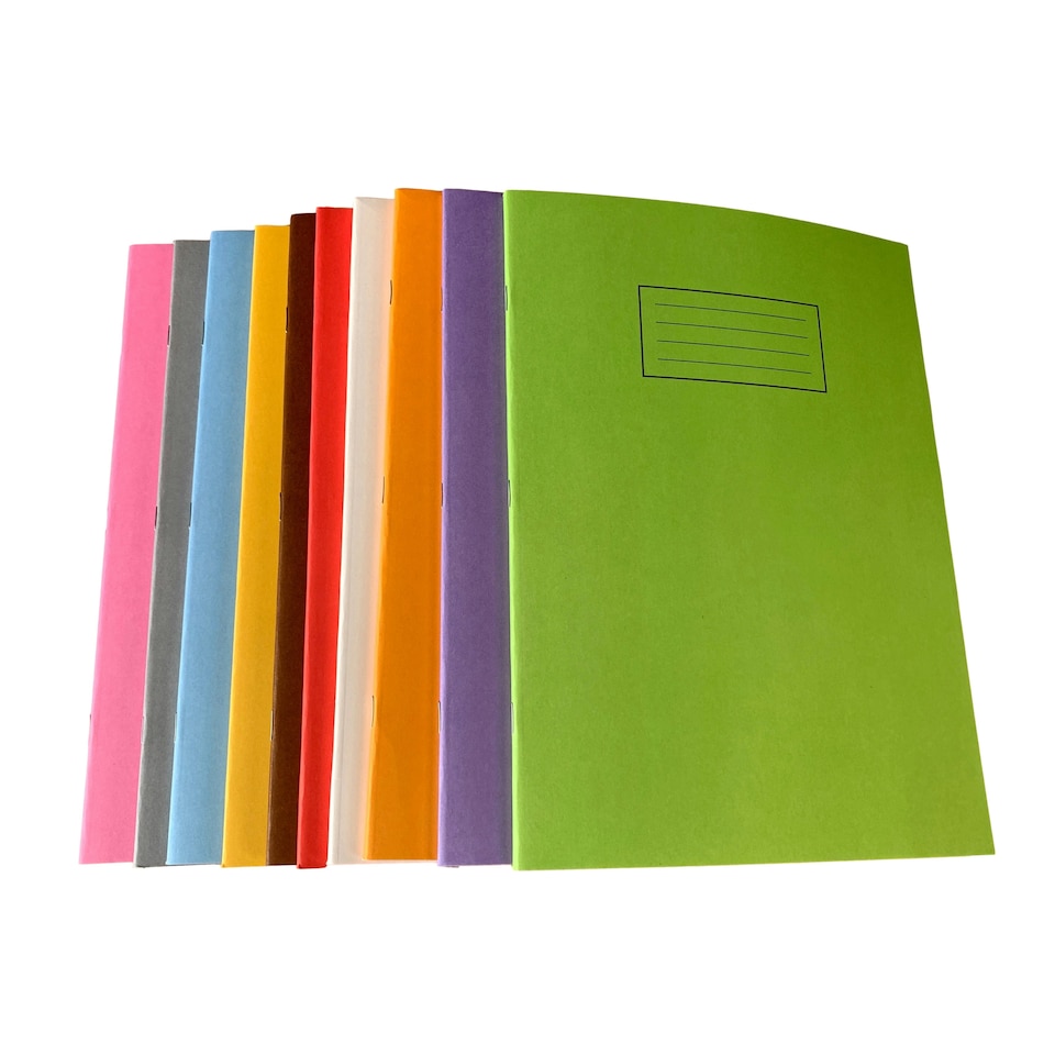 image 1 of Pack of 10 Janrax A4 Assorted 80 Pages Feint and Ruled Exercise Books