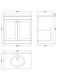 image 5 of Balterley Swynnerton Traditional 2 Door Floor Standing Vanity Unit with Marble Basin, Satin White, 800mm