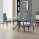 image 5 of Miami Dining Table with 4 Emily Leather Chairs Black