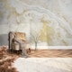 image 1 of Golden Agate Marble Full Wall Mural in Natural with Gold Effect | Cream | Natural With Gold Effect | Large (300cm x 240cm), Extra Large (350cm x 240cm)