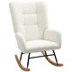 image 1 of HOMCOM Rocking Chair, Modern Armchair with Backrest for Bedroom, Light Pink Cream
