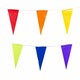 image 2 of Rainbow Multi Coloured Party Bunting 10m with 20 Pennants