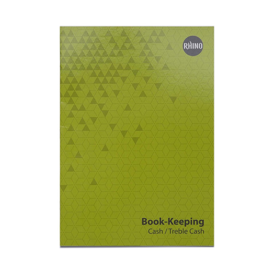 image 1 of Rhino A4 Exercise Book 32 Page Cash Ruling Bookkeeping Ledger Green 12 Pack