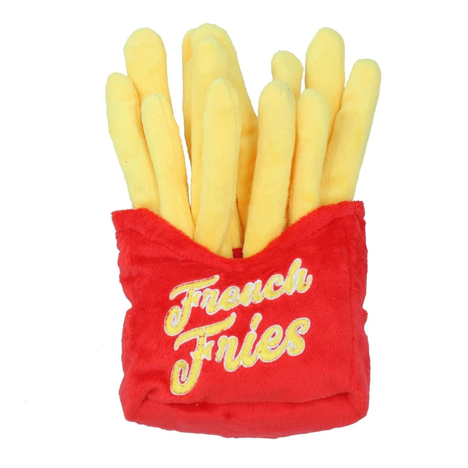 House Of Paws French Fries Plush Dog Toy - Red/Yellow - One Size