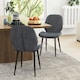image 2 of HOMCOM Dining Chairs Set of 2 Upholstered Kitchen Chairs w/ Metal Legs Grey