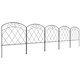 image 1 of Outsunny 61 cm x 3 m Outdoor Picket Fence Panels with Panels, Swirls, Black Black