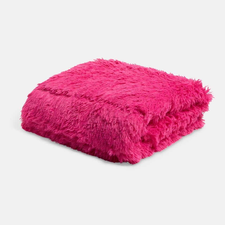image 1 of OHS Fluffy Fleece Sensory Sleep Therapy 6kg Weighted Blanket 125 x 180 cm | Pink | Hot Pink