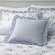 image 1 of Catherine Lansfield Lucie Floral Frill Blue Filled Cushion Blue | 45x45cm