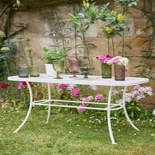Cream Slatted Outdoor Coffee Table White