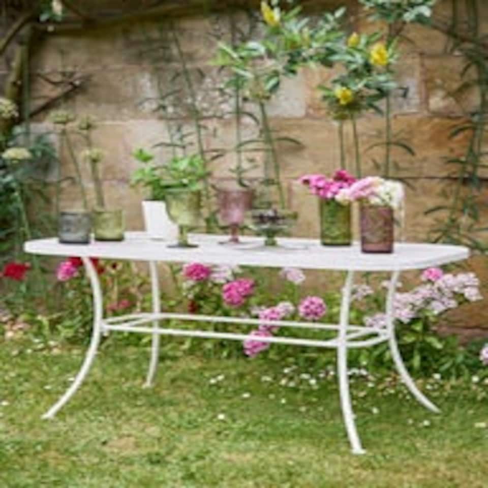 image 1 of Cream Slatted Outdoor Coffee Table White