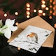 image 4 of Robin Bird Perched Snow Covered Branch Blank For Him Or Her Art Xmas Festive Christmas Card