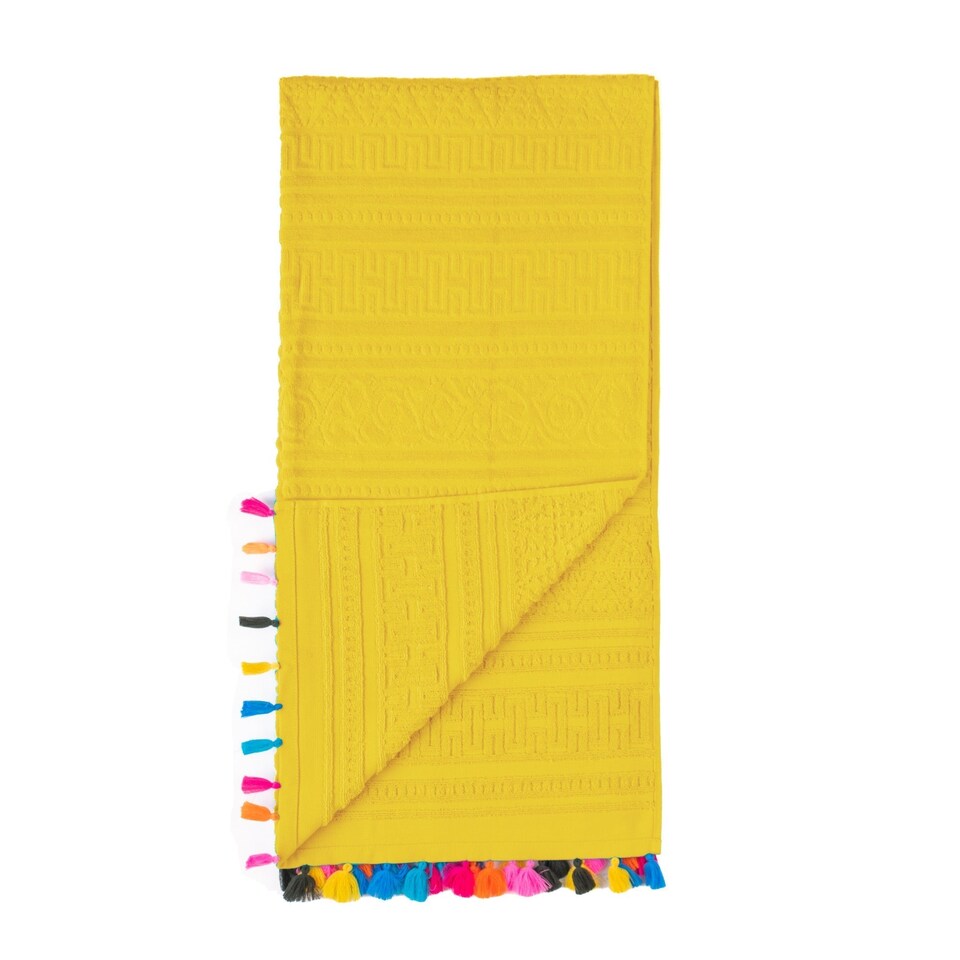 image 1 of Velosso Velour Tassle Beach Towel